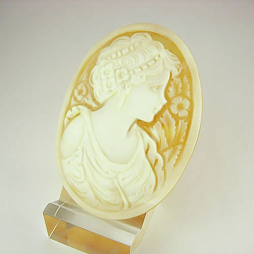 シェルカメオ 手彫り 55×41mm ジュエリールース cd838 画像