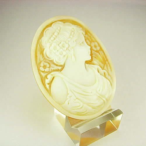 シェルカメオ 手彫り 55×41mm ジュエリールース cd838 画像