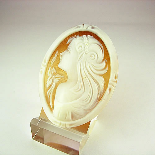 シェルカメオ 手彫り　 50×38mm　ジュエリールース cd840 画像