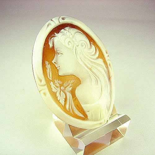 シェルカメオ 手彫り　 50×38mm　ジュエリールース cd840 画像