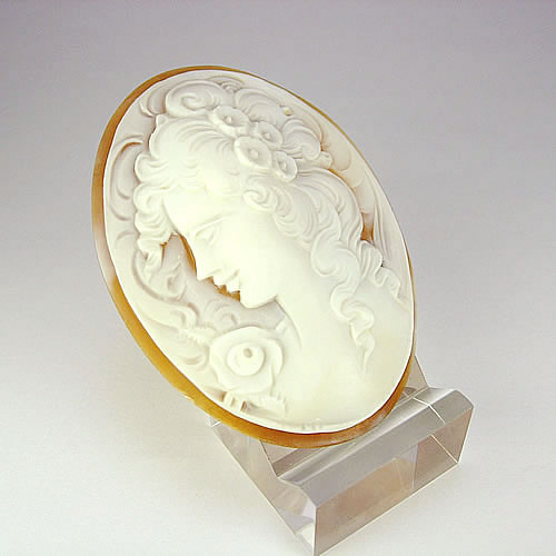 シェルカメオ 手彫り　 55×41mm 　ジュエリールース cd841 画像