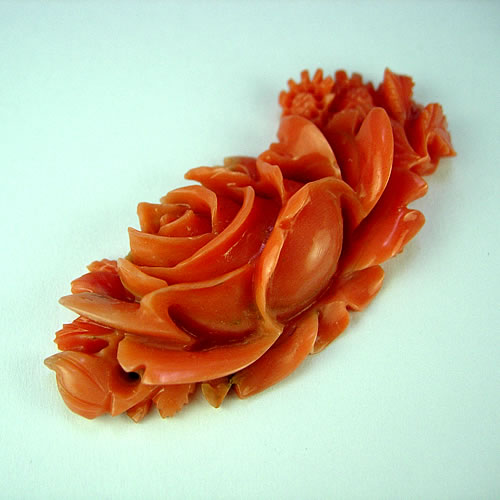 本珊瑚　薔薇極上細工彫　9.9g　ジュエリールース dc927 画像