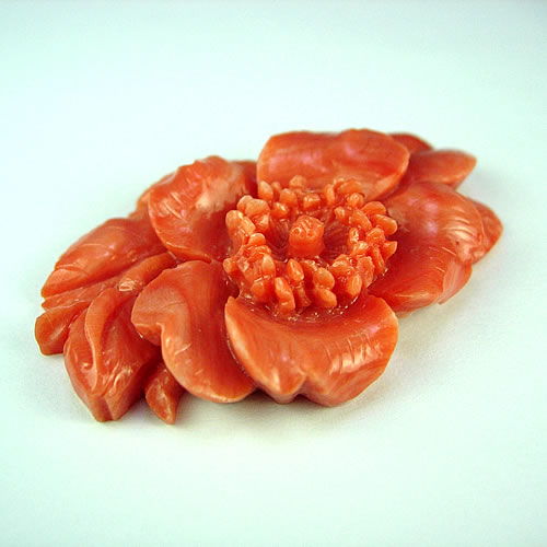 本珊瑚　薔薇極上細工彫　11.6g　ジュエリールース dc989 画像