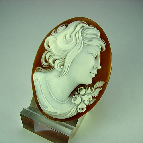シェルカメオ 手彫り 50×38mm ジュエリールース de933 画像