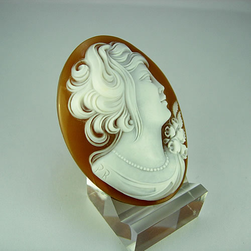 シェルカメオ 手彫り 50×38mm ジュエリールース de933 画像