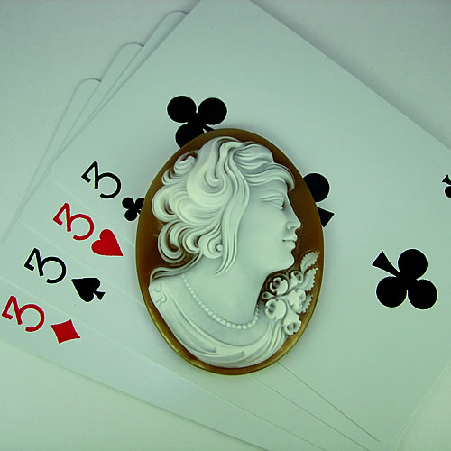 シェルカメオ 手彫り 50×38mm ジュエリールース de933 画像