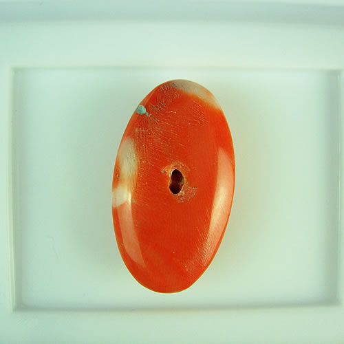桃珊瑚　21×12mm　小判　ジュエリールース df267 画像