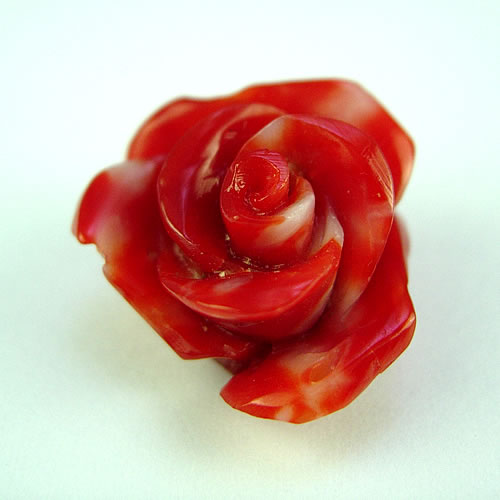 血赤珊瑚　21×18mm 薔薇彫　ジュエリールース dt545 画像