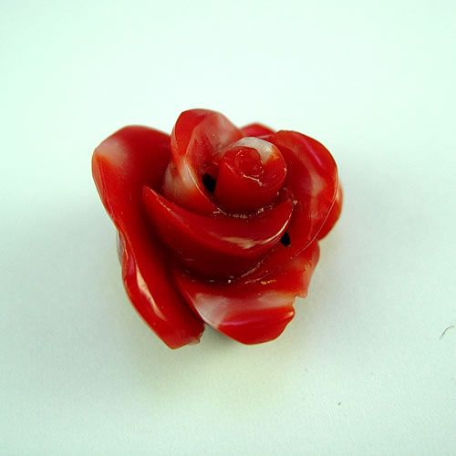 血赤珊瑚　21×18mm 薔薇彫　ジュエリールース dt545 画像