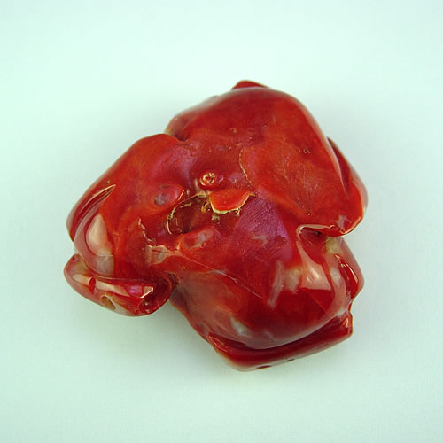 血赤珊瑚　36×33mm 薔薇彫　ジュエリールース dt546 画像