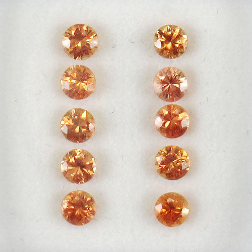 オレンジサファイア　1.35ct　10ps　ジュエリールース ed593 画像
