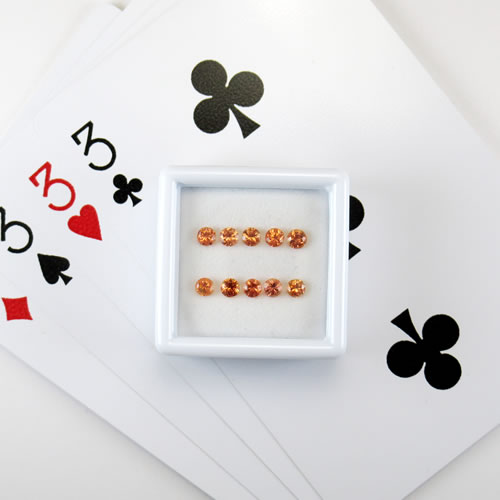 オレンジサファイア　1.35ct　10ps　ジュエリールース ed593 画像