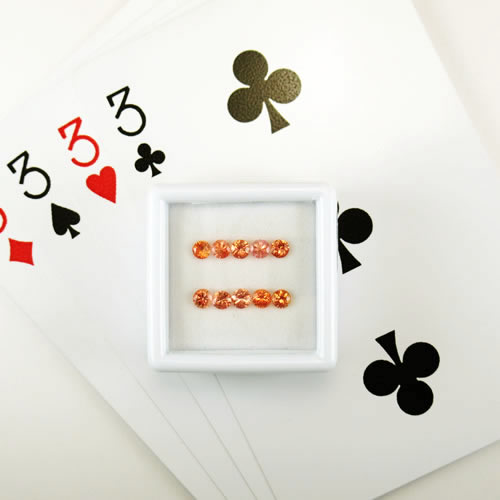 オレンジサファイア　1.36ct　10ps　ジュエリールース ed683 画像