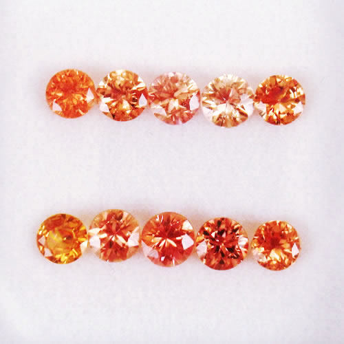 オレンジサファイア　1.38ct　10ps　ジュエリールース ed713
