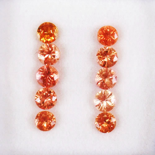 オレンジサファイア　1.38ct　10ps　ジュエリールース ed713 画像