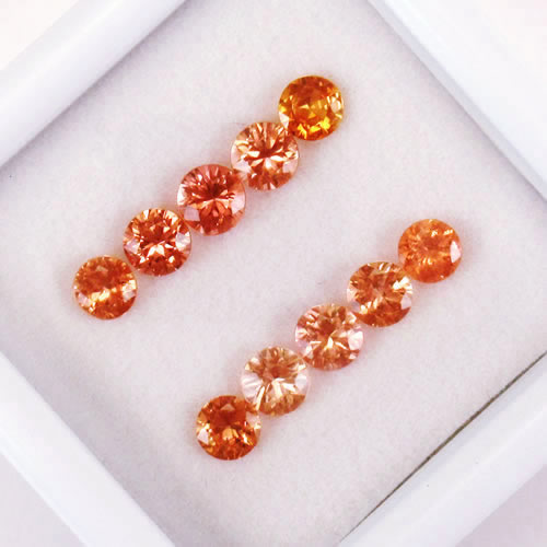 オレンジサファイア　1.38ct　10ps　ジュエリールース ed713 画像