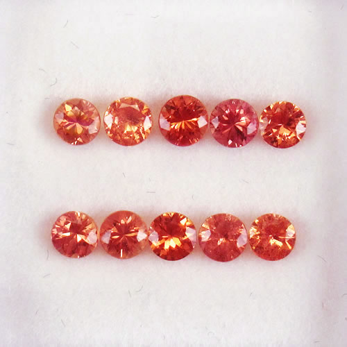 オレンジサファイア 1.35ct 10ps ジュエリールース ed774