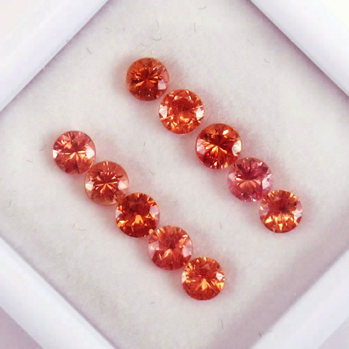 オレンジサファイア 1.35ct 10ps ジュエリールース ed774 画像