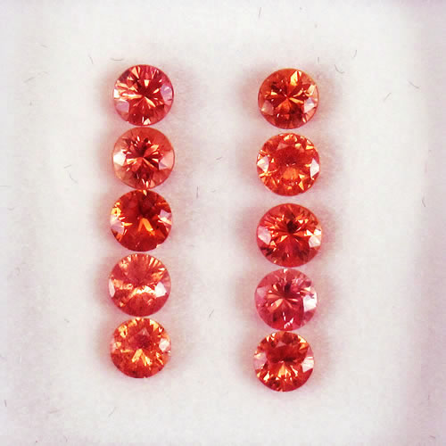 オレンジサファイア 1.35ct 10ps ジュエリールース ed774 画像