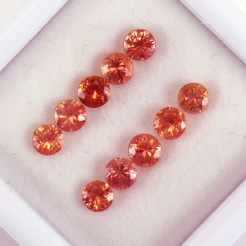 オレンジサファイア 1.35ct 10ps ジュエリールース ed774 画像