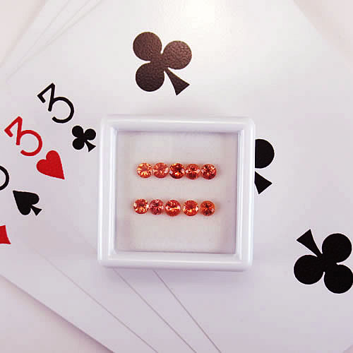 オレンジサファイア 1.35ct 10ps ジュエリールース ed774 画像