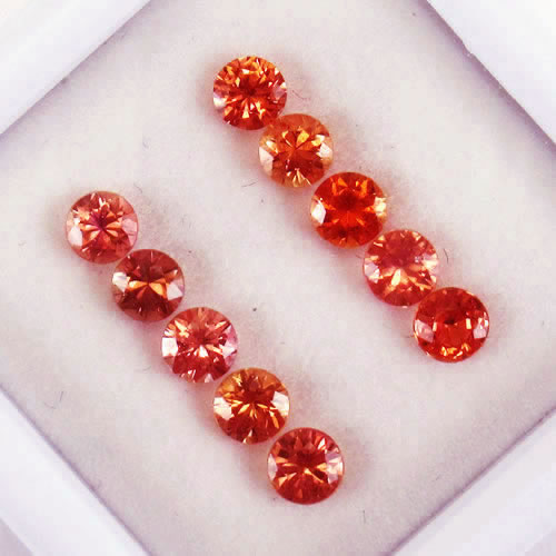 オレンジサファイア 1.42ct 10ps ジュエリールース ed777 画像