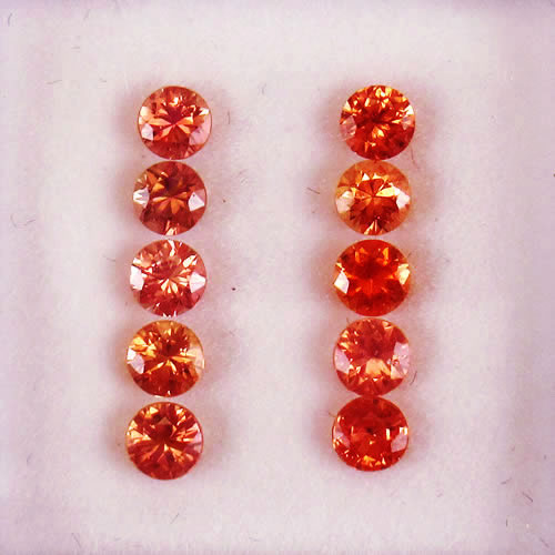 オレンジサファイア 1.42ct 10ps ジュエリールース ed777 画像