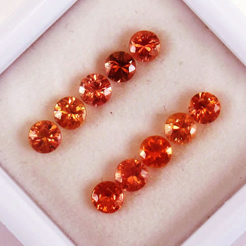 オレンジサファイア 1.42ct 10ps ジュエリールース ed777 画像