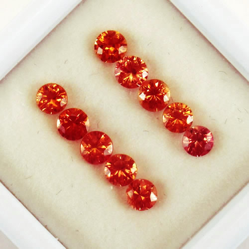 オレンジサファイア 1.40ct 10ps ジュエリールース ed783 画像