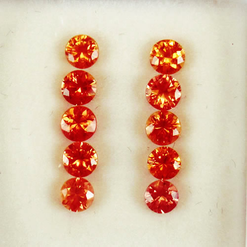 オレンジサファイア 1.40ct 10ps ジュエリールース ed783 画像