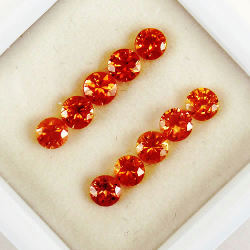 オレンジサファイア 1.40ct 10ps ジュエリールース ed783 画像