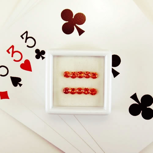 オレンジサファイア 1.40ct 10ps ジュエリールース ed783 画像