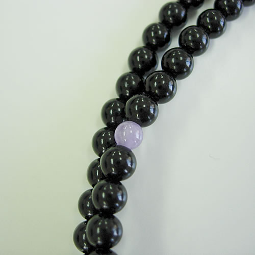 天然ジェット　5mm八寸振分　四天藤雲石　女性用本連数珠（念珠）『10年保証付き』 jn8254 画像