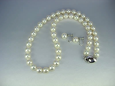花珠真珠ネックレス＋イヤリングorピアス2点セット（7.0～7.5mm）