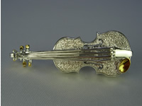 シルバー925　バイオリン02タイタック・ブローチジュエリー